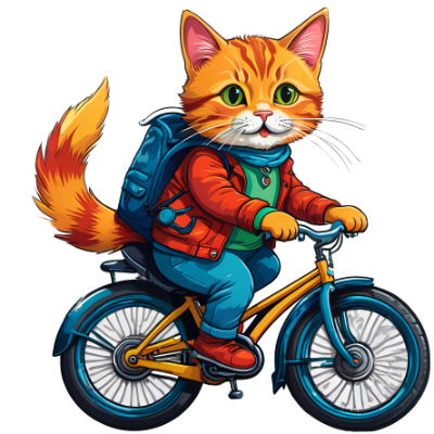 Cat Riding Bike