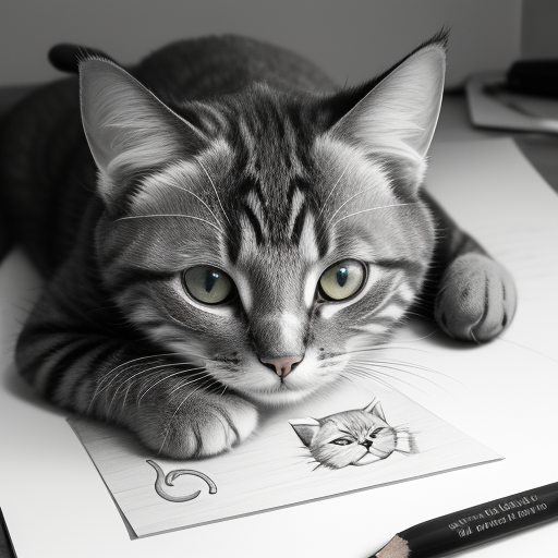 Grayscale Cat Picture